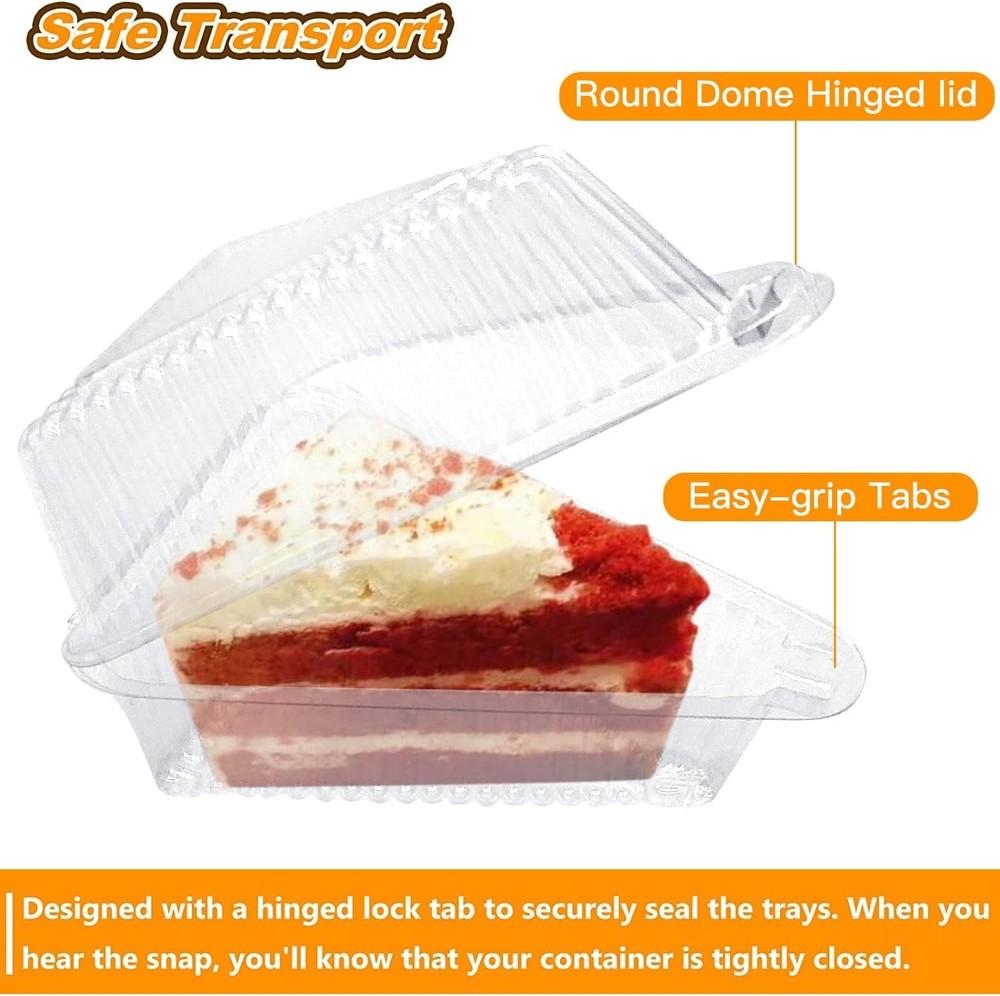 Triangular Cake Slice Containers - 200 Pack, Food Grade, Perfect for Bakeries