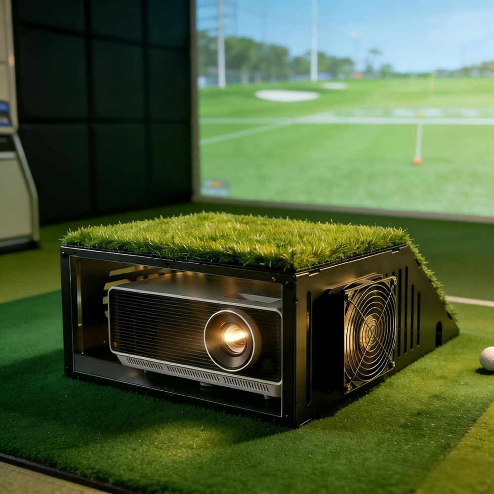 Indoor Golf Simulator Projector Cover with Steel Frame and Vent System