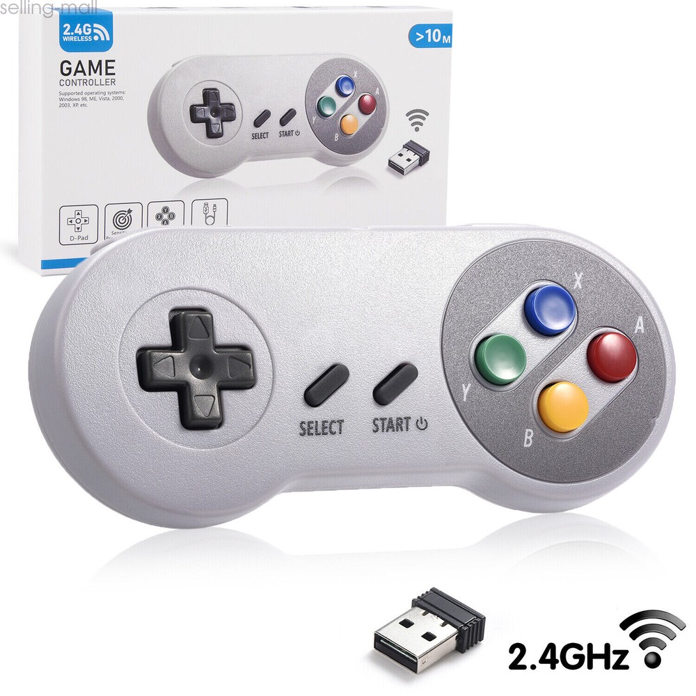 2.4G Wireless SNES Super Controller & Receiver for Windows PC MAC Raspberry Pi