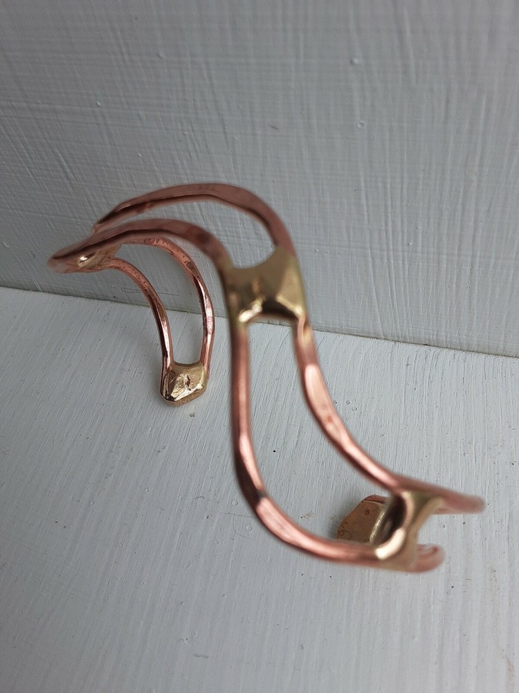 Copper and brass cuff bracelet, handmade