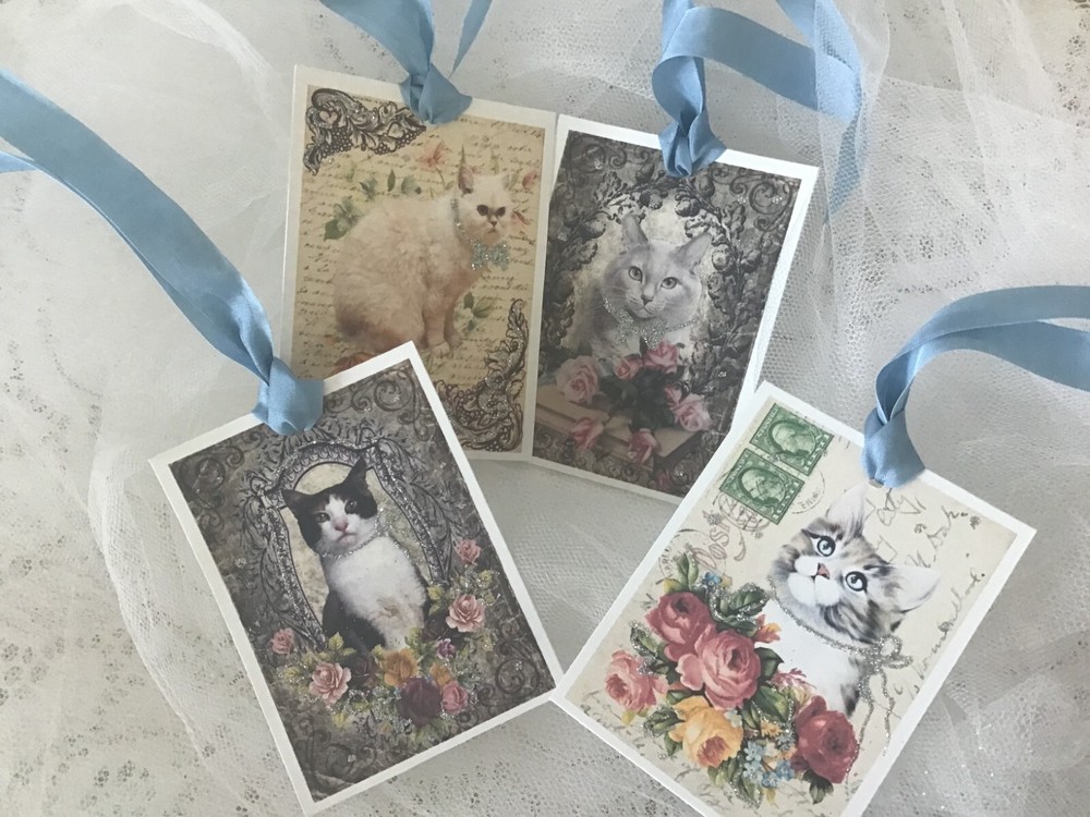 ~Adorable CATS GIFT TagS Glitter 8 ~