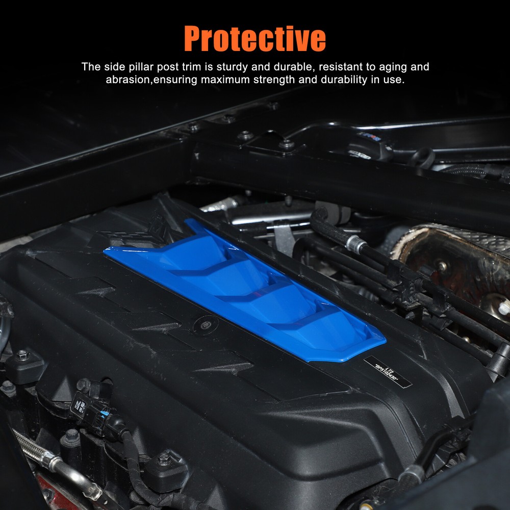 ABS Blue Engine Shroud Cover Panel Cover Trim For Corvette C8 2020-2025