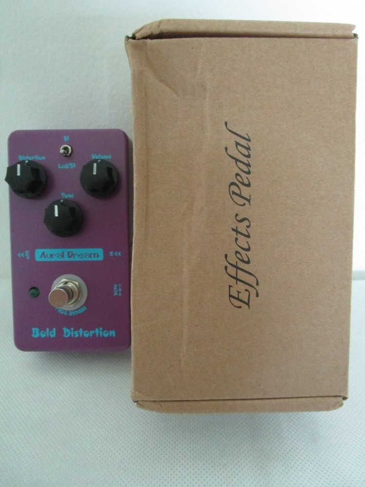 AURAL DREAM AD-A04 BOLD DISTORTION ANALOG PEDAL 2 MODES & TRUE BYPASS PURPLE