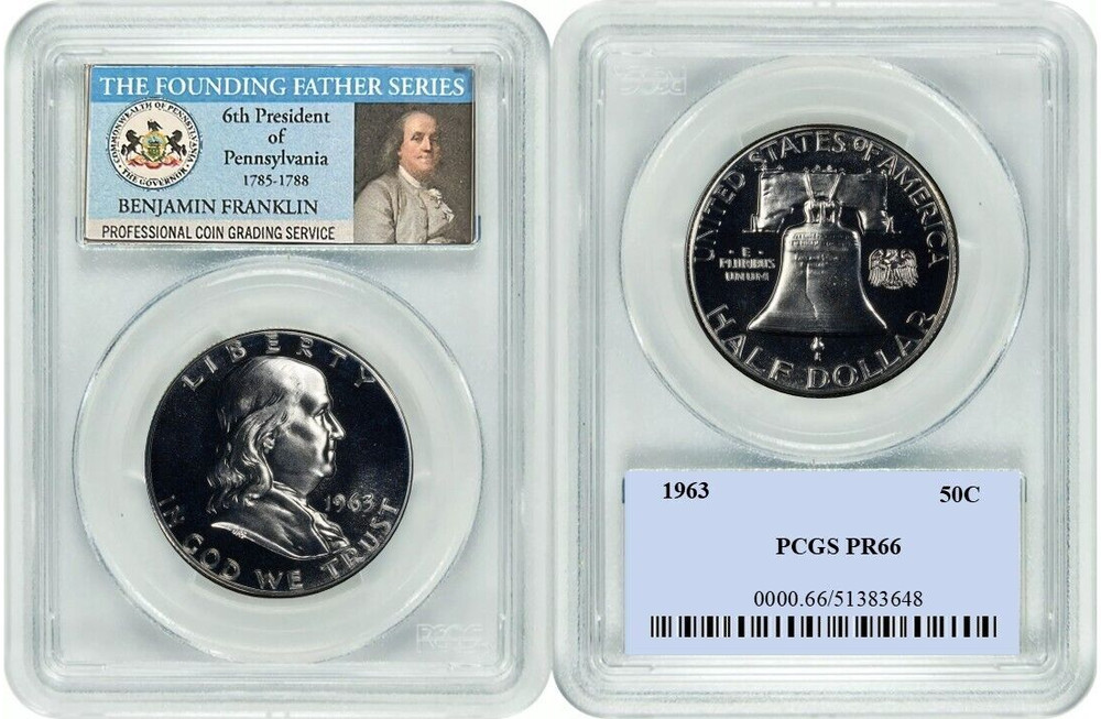 1963 Franklin Half Dollar 50C PCGS PR66