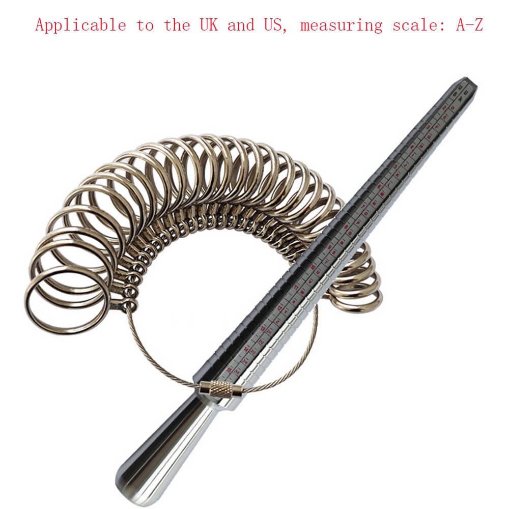 Metal Ring Sizer Guage Mandrel Finger Sizing Stick Measure Standard Tool