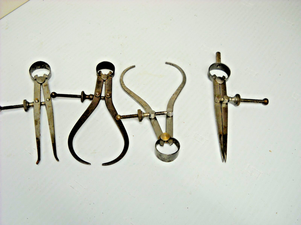 Union Tool Co. SPRING COMPASS DIVIDER CALIPER Lot of 4