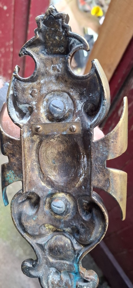 Victorian pair brass ornate scrolled wall candle sconces