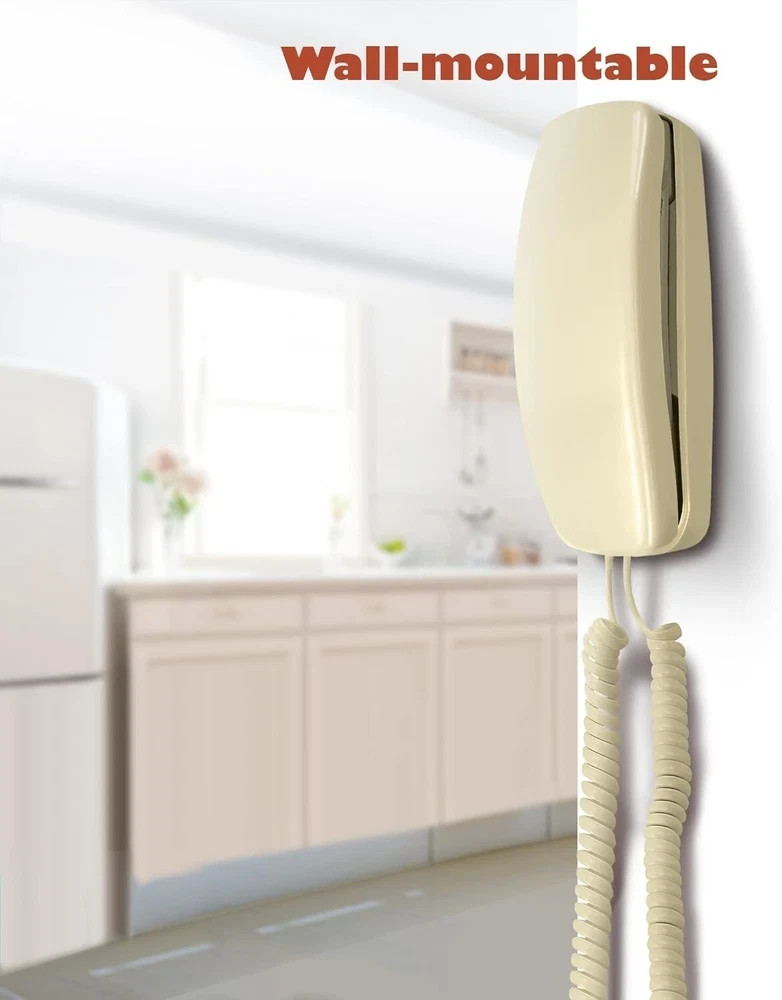AT&T 210 Basic Trimline Corded Phone Single Line No AC Power Required Beige