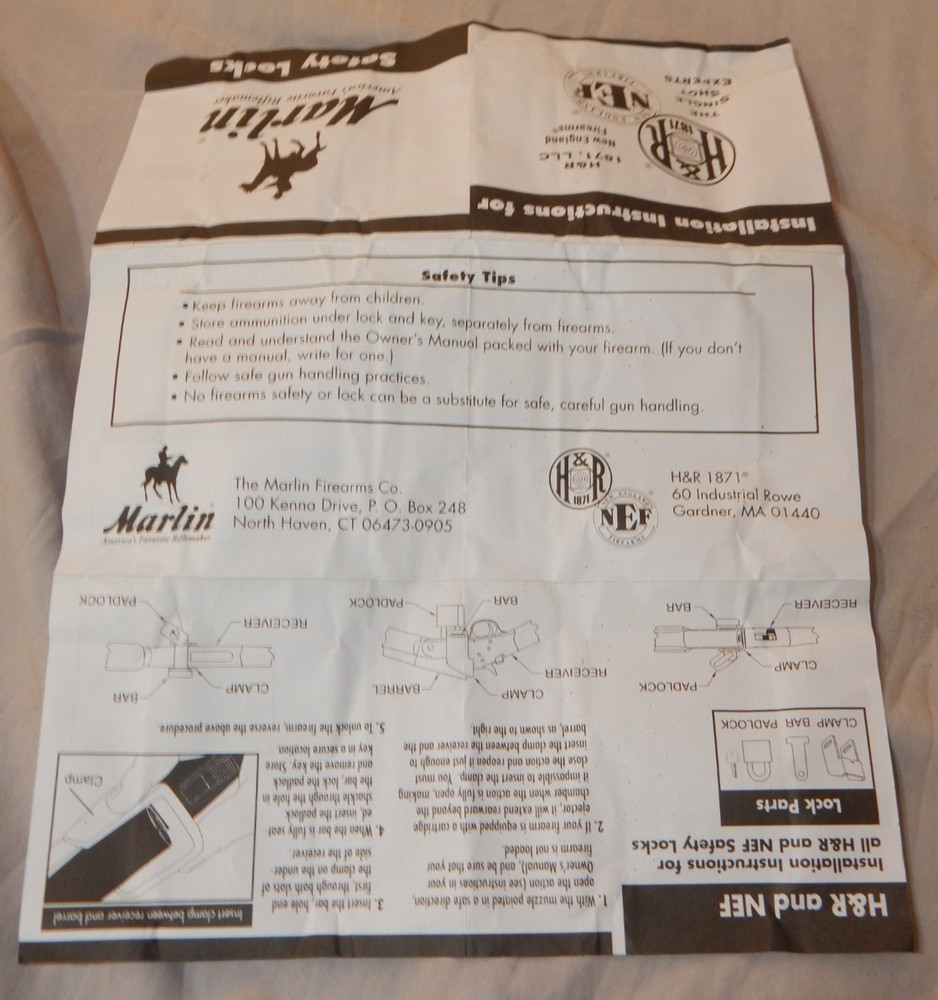 Marlin Safety Lock MFC-10 NEW Open Box