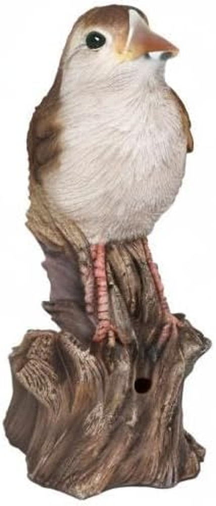 . Motion Activated Singing Nightingale Standing ON Stump, Brown