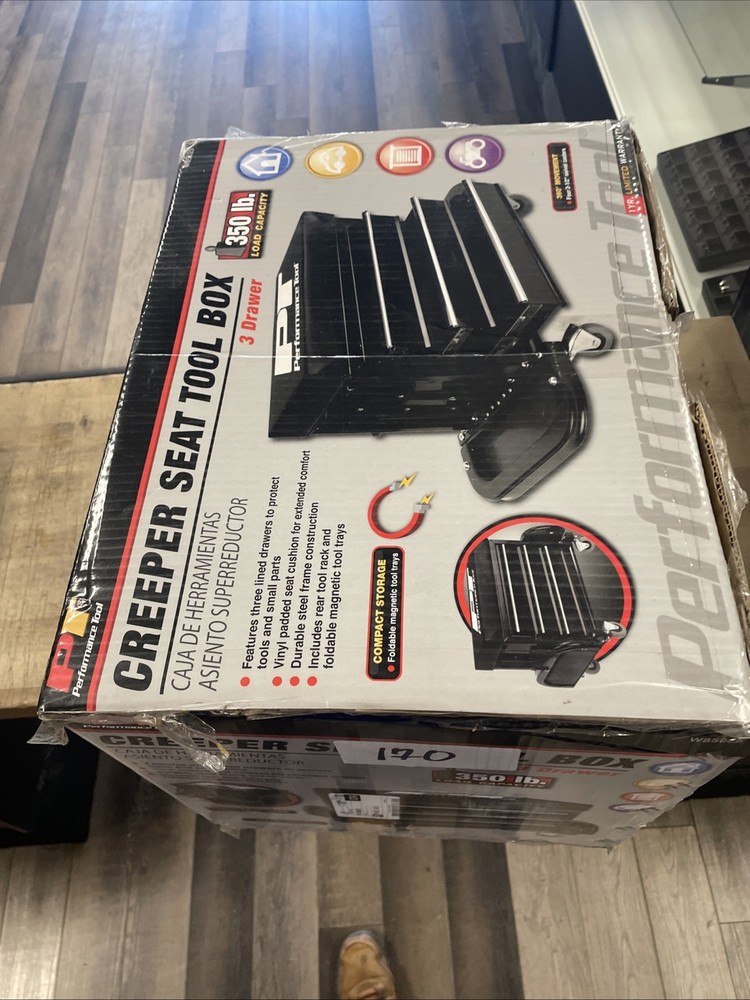 Performance Tool Creeper Seat Tool Box W85025