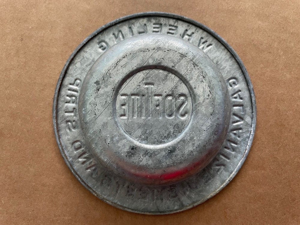 Vintage SOFTITE Galvanized Sheets and Strip Ashtray Wheeling #4