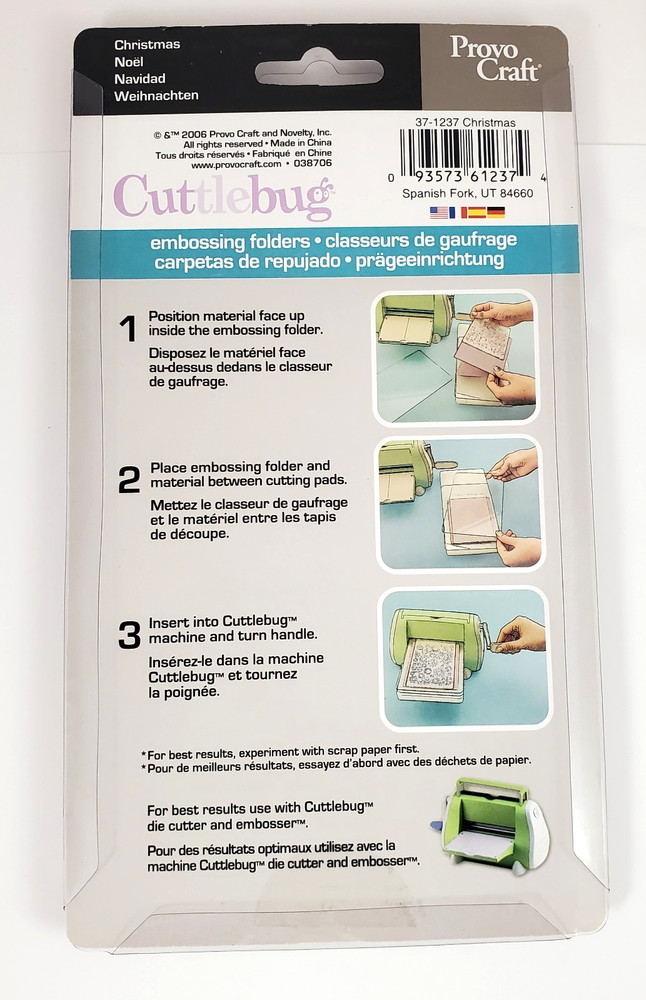 2006 Cuttlebug Embossing Folder-Provocraft-Christmas Noel 4pc