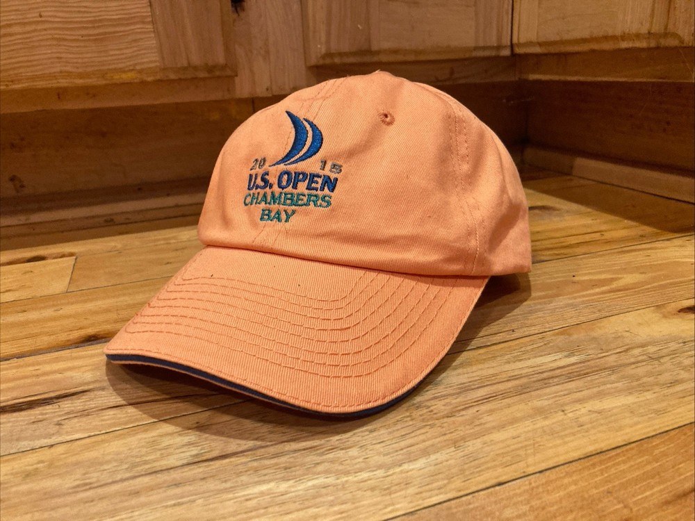 US Open 2015 Hat Cap Orange Adjustable OSFA Strap Golf Chambers Bay USGA Member