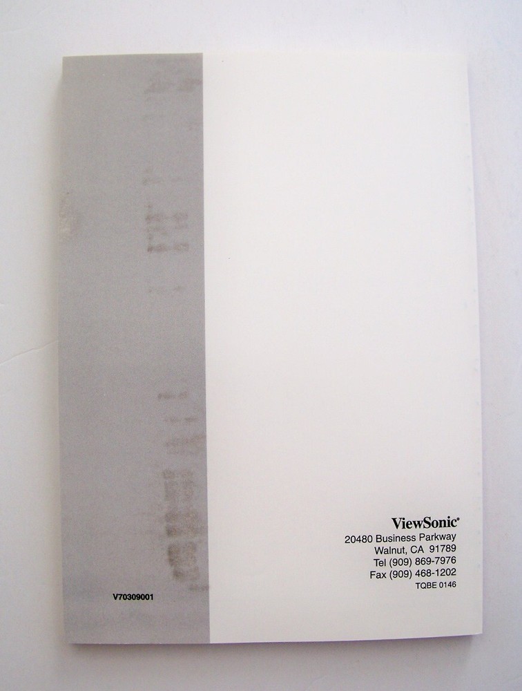 MANUAL ONLY - ViewSonic G771 User's Guide