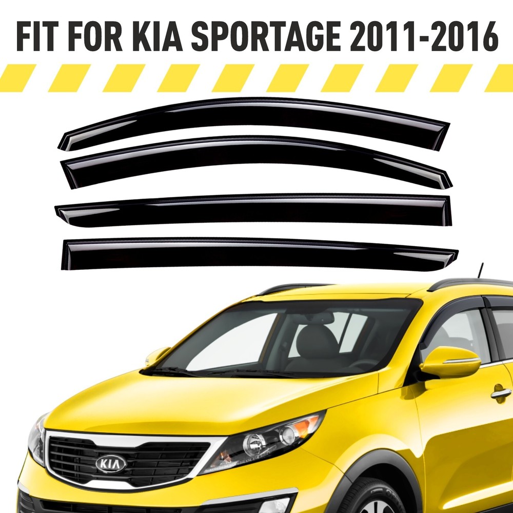 Sun Rain Visors Wind Rain Guards for 2011-2016 Kia Sportage