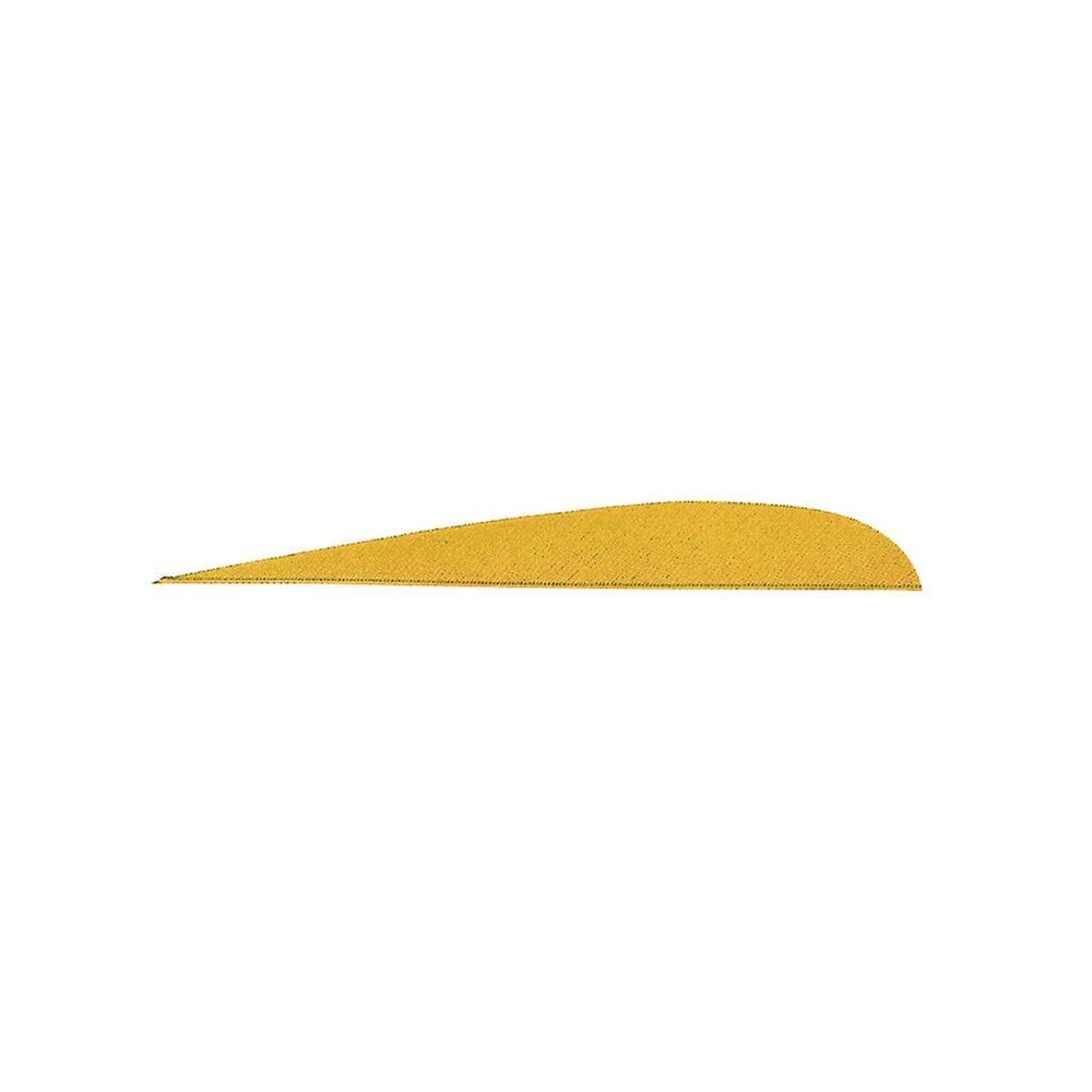 Gateway 4" Left Wing Parabolic Yellow Feathers, 100 Pack