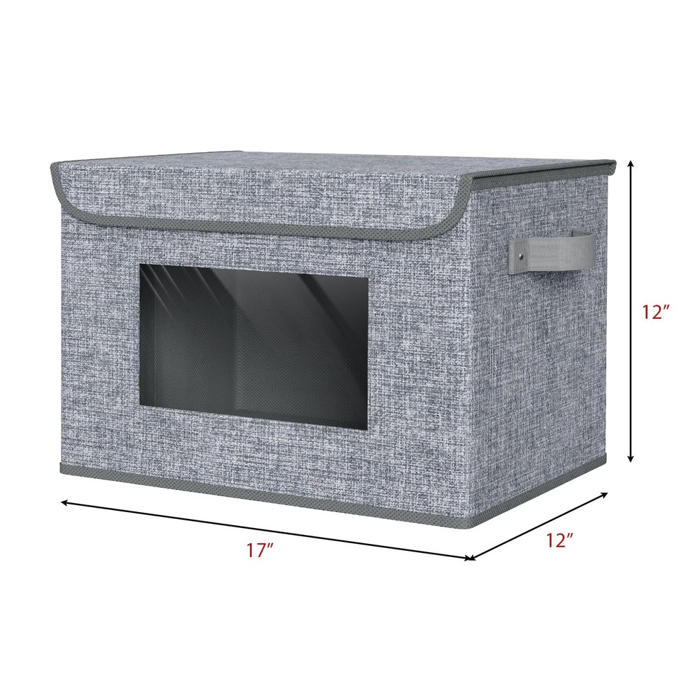 Fabric Foldable Storage Boxes [4-Pack] Large Collapsible Stackable Storage Bi...