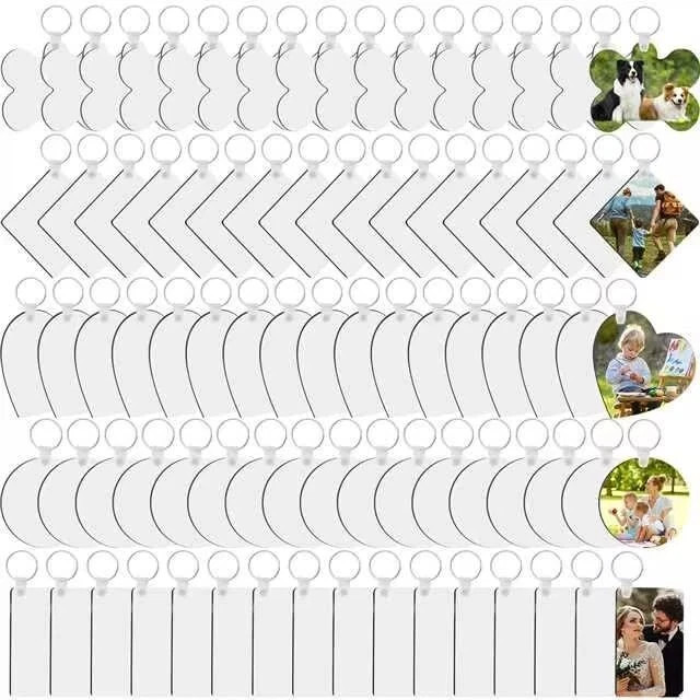 135Pcs Sublimation Keychain Blanks BulkMdf Keychain Double Sided Heat Transfer