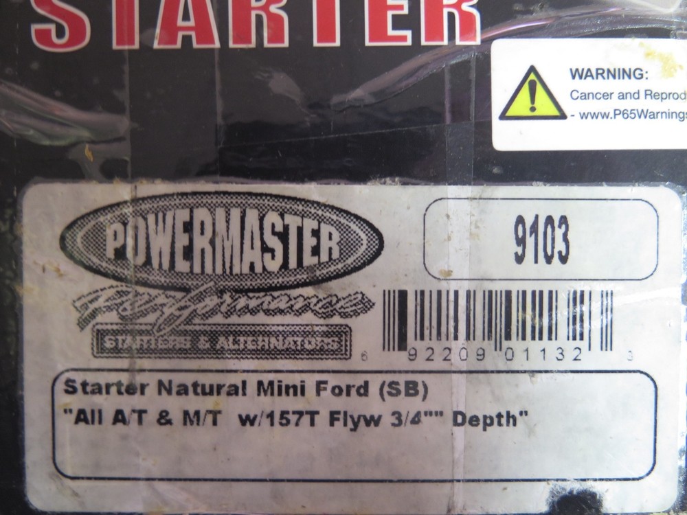Powermaster 9103 PowerMax+ 3/4" Depth 157T Mini Inline Ford SB Starter (5-C2)