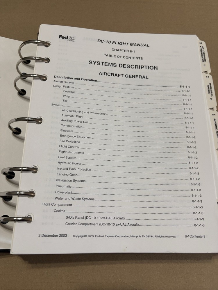 FedEx DC-10 Airplane Flight Manual Training Reference Lot of 3