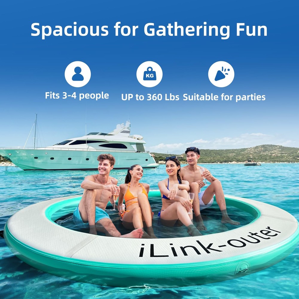 Round Floating Ring,Inflatable Floating Water Hammock,Round Floating Ring for...