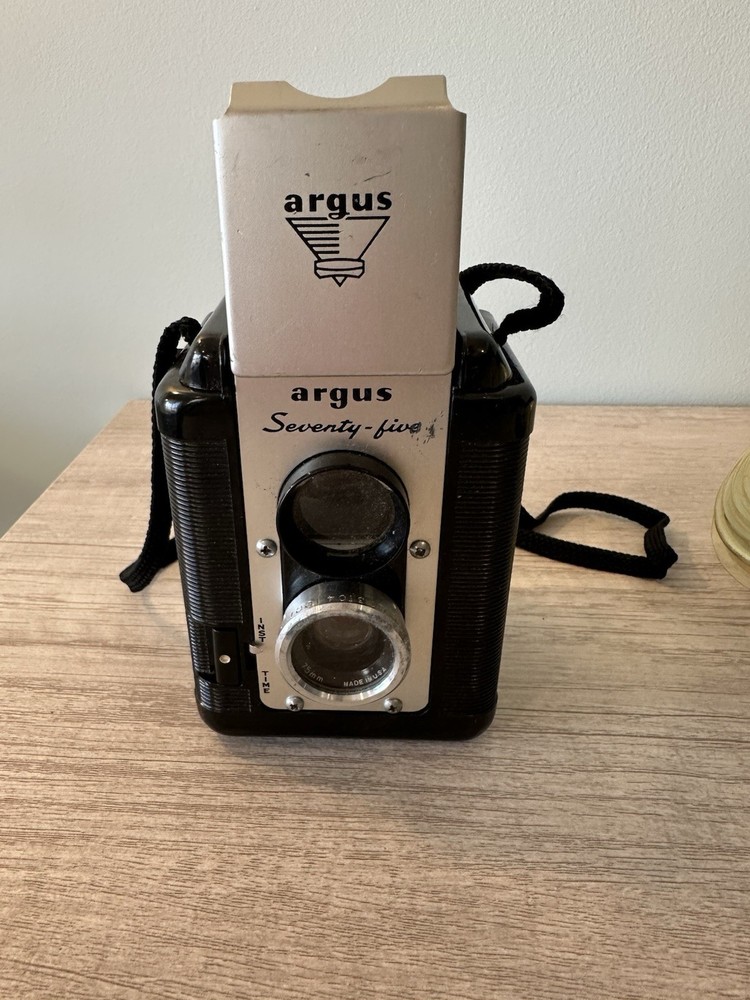 Vintage Argus Seventy-Five Camera With Strap & Flash Attachment Untested