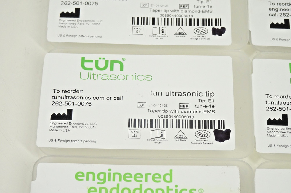 Lot x8) Engineered endontics Tun Ultrasonic Tip E1