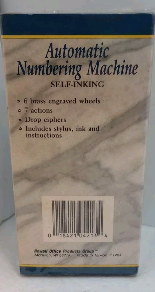 ROGERS AUTOMATIC NUMBERING STAMP MACHINE WITH INK AND STYLUS - NEW SEALED!