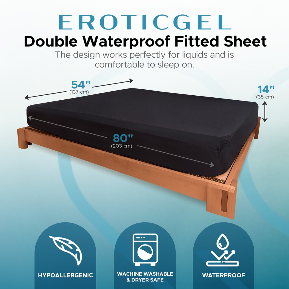 Eroticgel Double Waterproof Fitted Sheet Massage Protector 137 cm x 203 cm