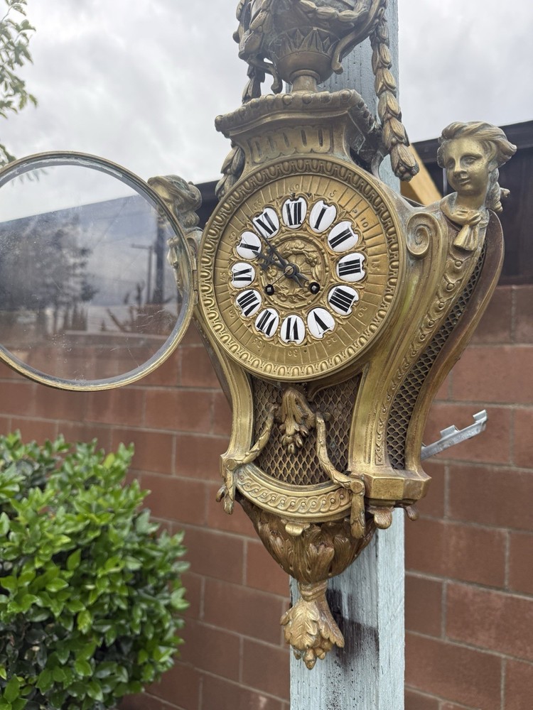 Antique  French Brass Wall Clock