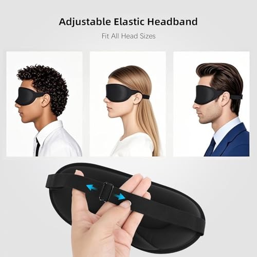 Sleep Mask,3D Contoured Sleeping Mask,99% Light Blocking Eye Mask, Zero Black