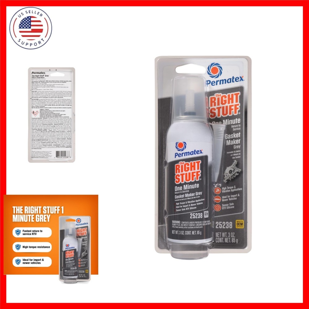 25238 The Right Stuff 1 Minute Grey Gasket Maker, 3 oz