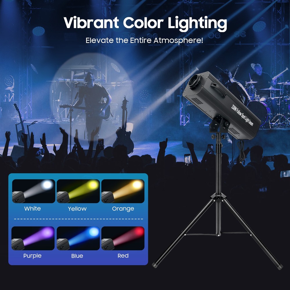 Stage Spotlight Manual Control Adjustable Aperture Follow Spot Light W/ Tripod