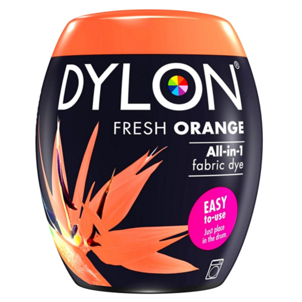 Dylon Fabric Dye Fresh Orange Color & Fixative for 600g Fabric