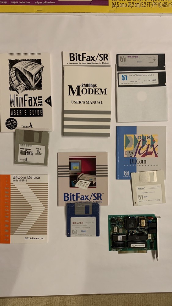 Vintage Computer Bundle - Internal Modem, Miscellaneous Software, Manuals