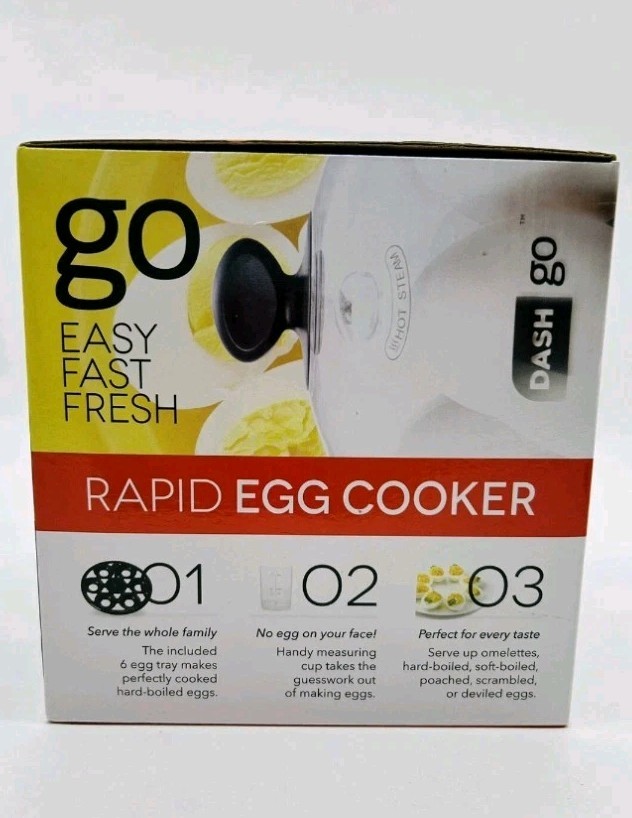 Dash Rapid Egg Cooker 6 Egg Capacity Electric Hard Boiled Poached Scrambled BLK