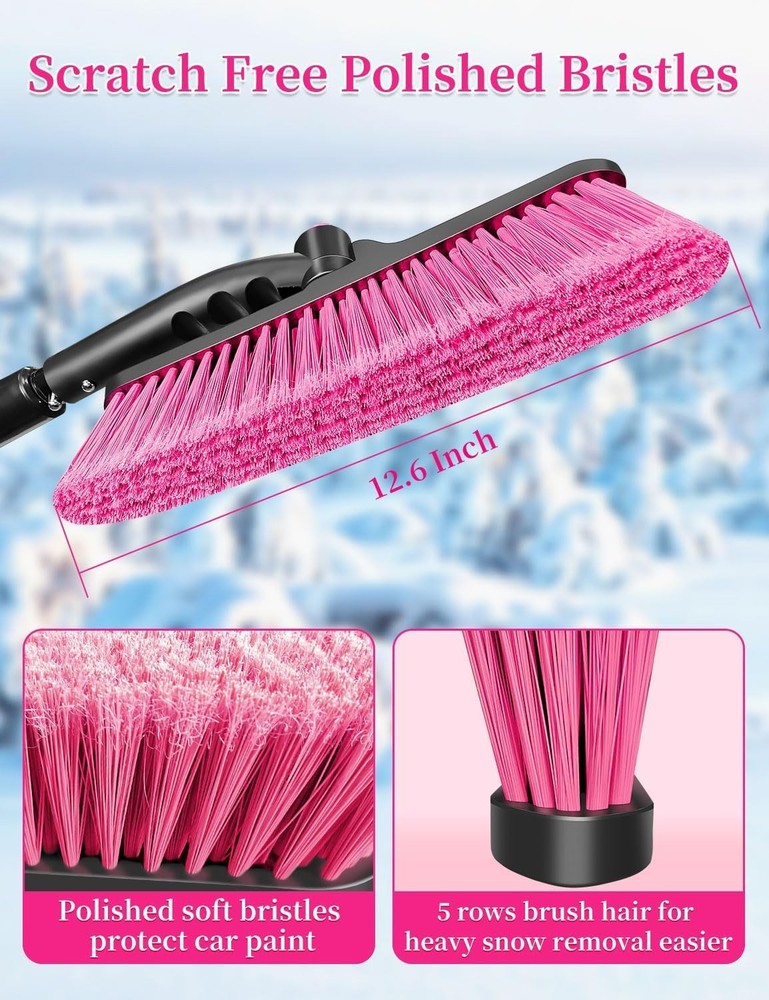 35 Inch Multi-functional Snow Brush and Ice Scraper - Effortless Snow Clearing