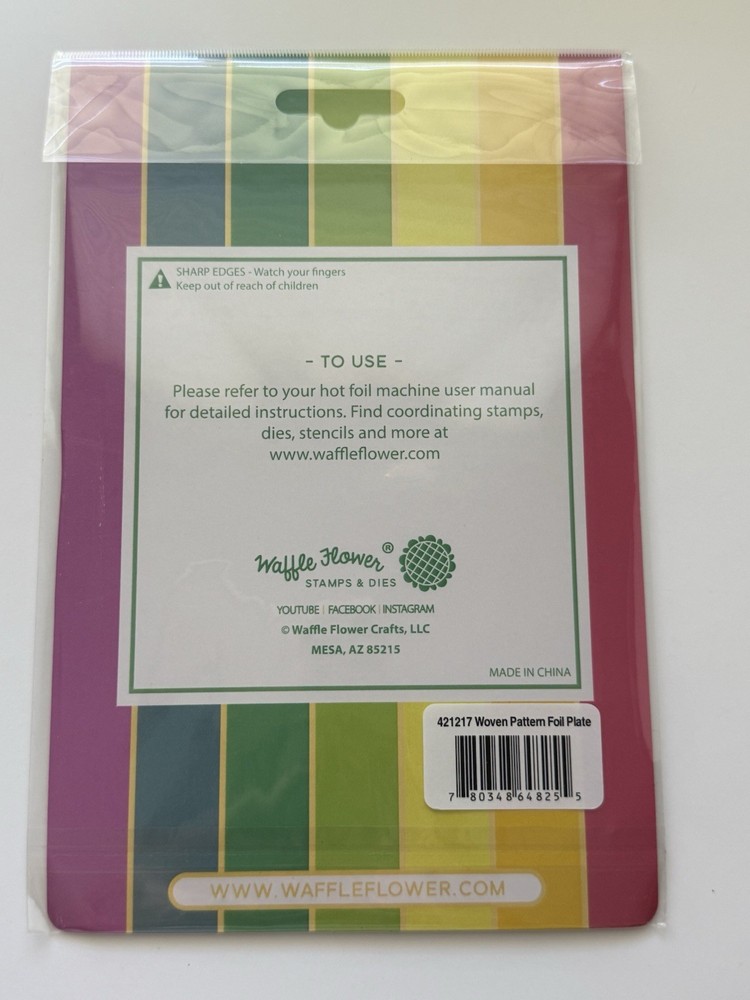 Waffle Flower Crafts Woven Pattern Foil Plate