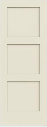 3 Flat Panel Equal Primed Mission Shaker Stile & Rail Solid Core Door Slabs 7ft