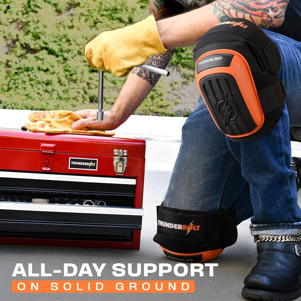 Thunderbolt Knee Pads for Work, Construction, Flooring, Gardening, Cleaning,