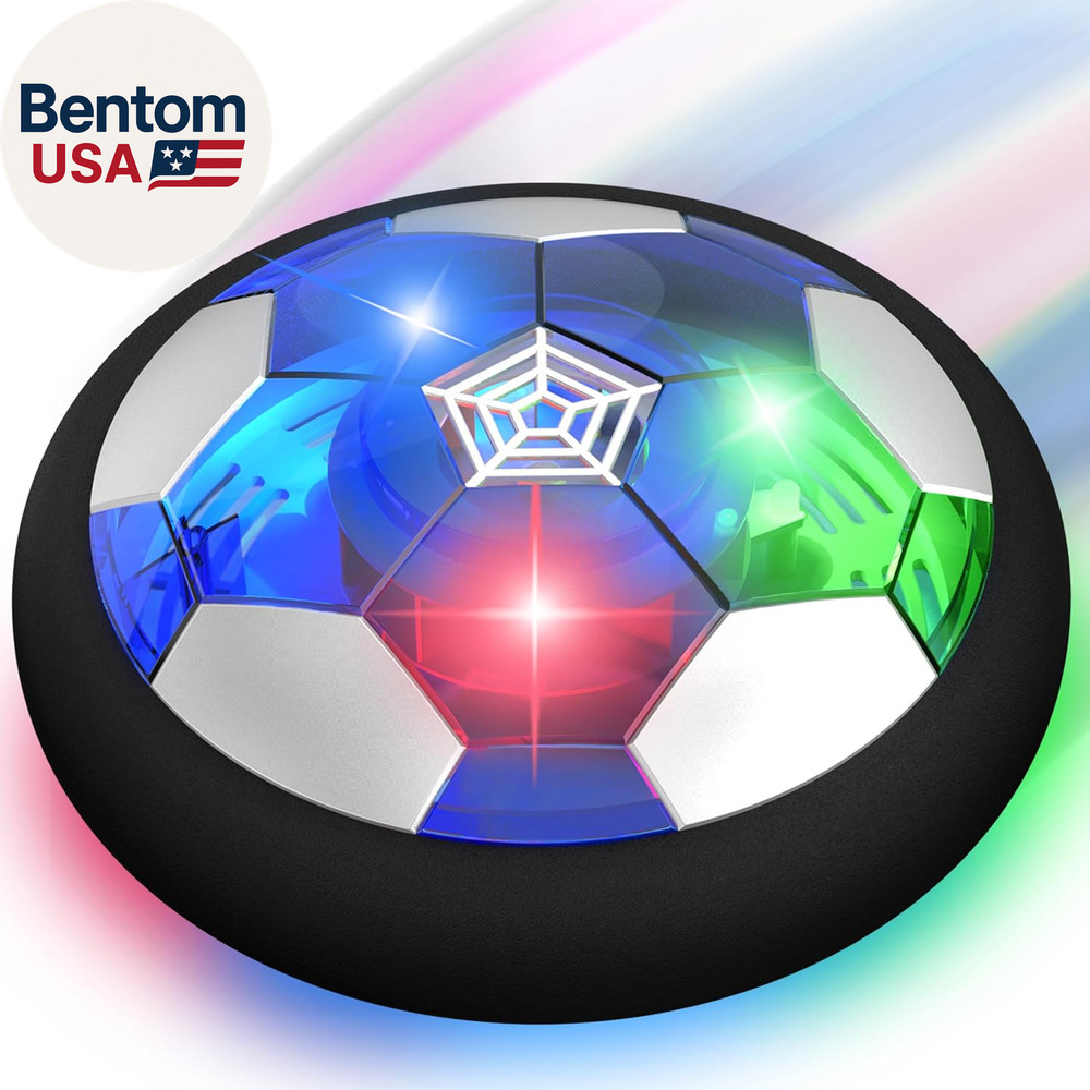 Hover Soccer Ball Boy Toy, Air Powered Floating Hover Soccers with LED Light, Ki