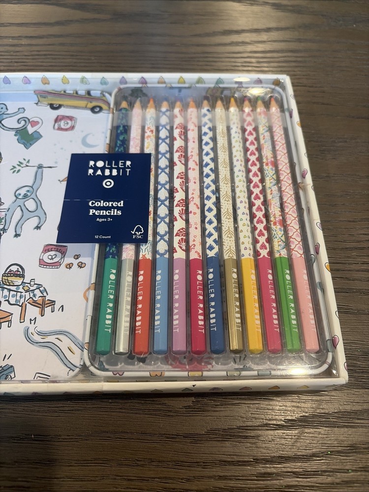 BRAND NEW TARGET EXCLUSIVE ROLLER RABBIT COLORED PENCILS SET