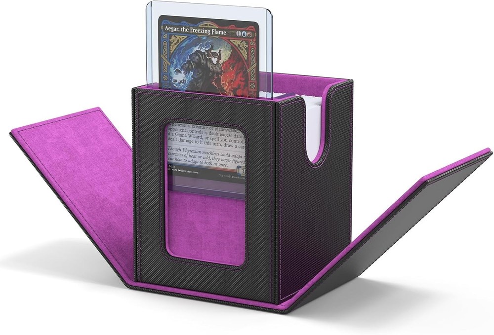 Durable Commander's Deck Box with Card Dividers and Top Loader for Collectors