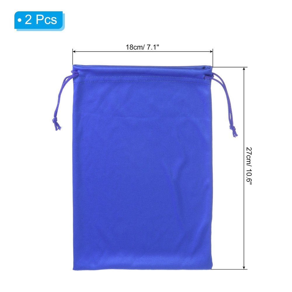 Ski Goggle Bag, 2 Pack Microfiber Snow Goggles Case Drawstring Pouch Blue