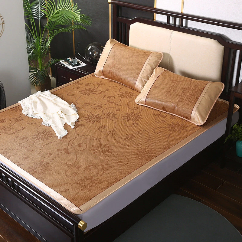 Summer Sleeping Mat For Bed Rattan Foldable Nature Bamboo Cool Bed Mat Pad