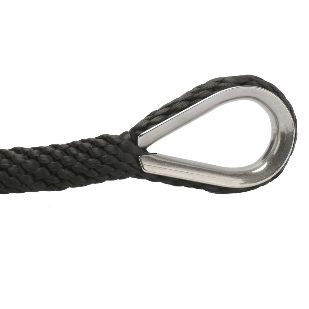 NovelBee 3/8 Inch 100 Feet Premium Solid Braid MFP Anchor Rope with Thimble