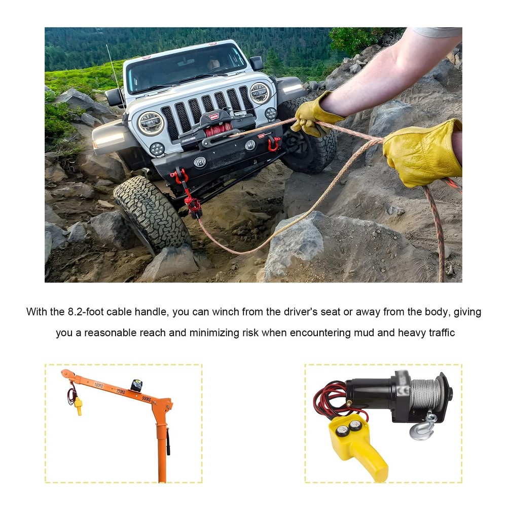 JNXIJ Winch Controller, Hand-Held Remote Replacement with Yellow