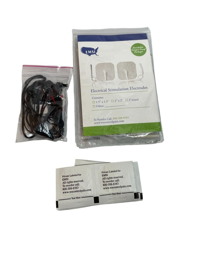 EMSI Electrical Stimulation Accessory Electrodes Kit With Cables & Alcohol Prep