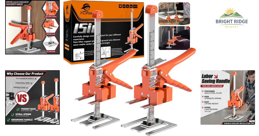 Multi-Function Wall Tile Locator with Adjustable Lifting Device and Handles